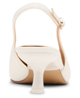 Kitten Slingback Pointed-Toe Kitten-Heel Pumps