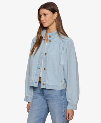 Women's Blouson Denim Collared Jacket
