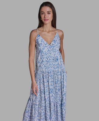 Women's Tiered V-Neck Midi Dress