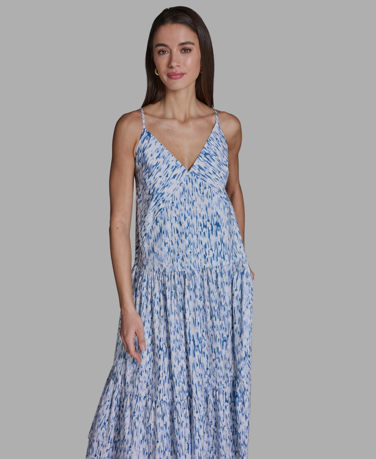 Bcbg Women's Tiered V-Neck Midi Dress