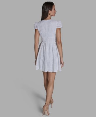 Women's Embroidered V-Neck Mini Dress