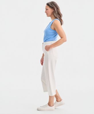 Women's Cropped High-Rise Wide-Leg Jeans