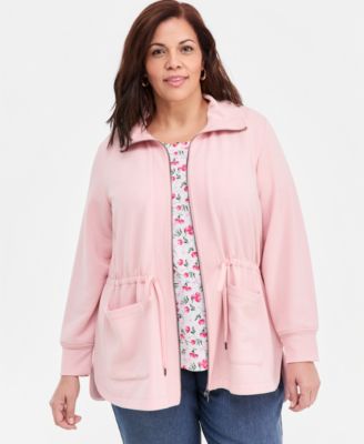 Plus Size Lux Soft Fleece Anorak Knit Jacket