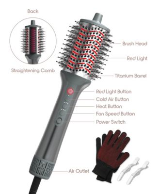 Red Light 5-in-1 Dryer Brush and Heat Comb