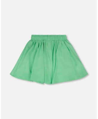 Big Girls Cotton Skort with Embroidery Green