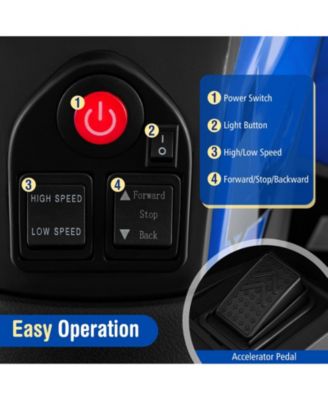 24V Kids Ride on Electric ATV Quad Car with Realistic Sounds and LED Lights-Navy