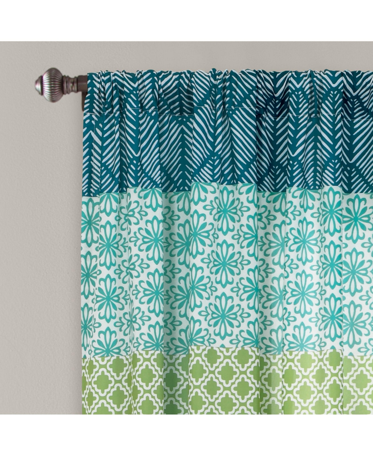 Lush Decor Bohemian Stripe Window Curtain Panels, 52" 63