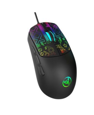 Wired Gaming Mouse, 3600 DPI Adjustable, Matte ABS Ergonomic, 7-Color RGB 6-Button, Plug & Play for PC/Mac/Linux Gamers/Office Workers