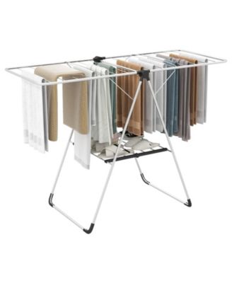 2-Tier Folding Laundry Drying Rack with Aluminum Frame, Clothes Rack