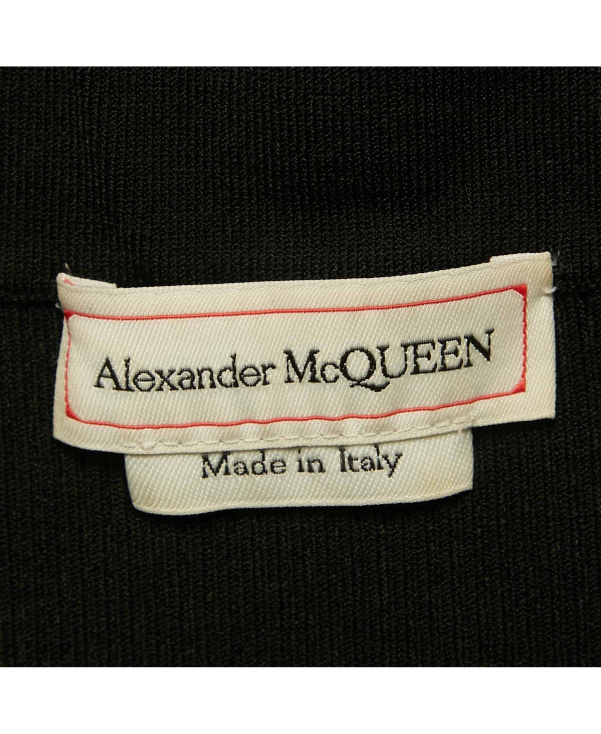 Pre-Owned Alexander Mcqueen Women's Black Rib Knit Off Shoulder Ruffled Mini Dress