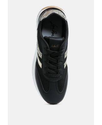 Womens Tapers Glitter Detail Chunky Sneakers