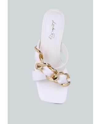 Womens Celie Woven Strap Mid Heel Sandals