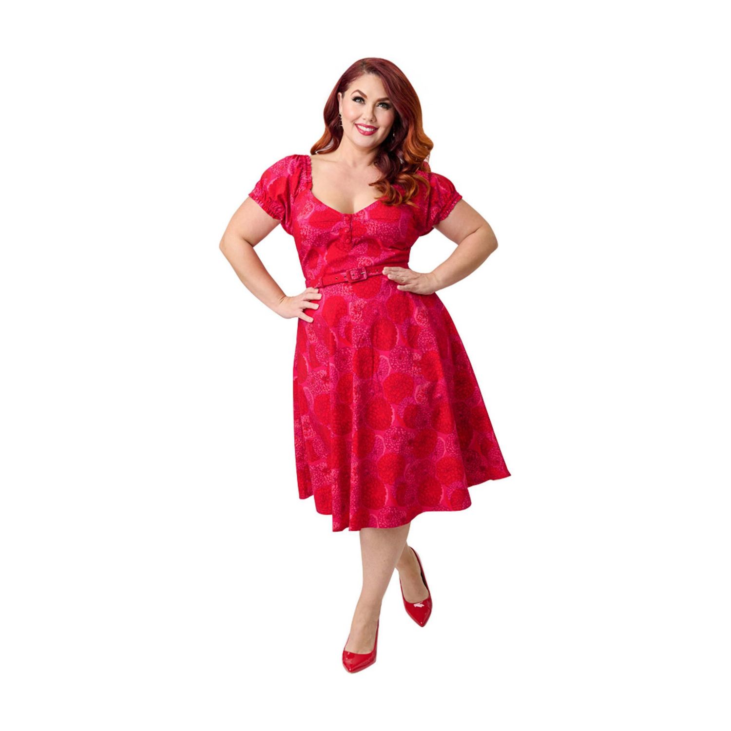 Plus Size 1960s Ohara Sweetheart Neckline Swing Dress