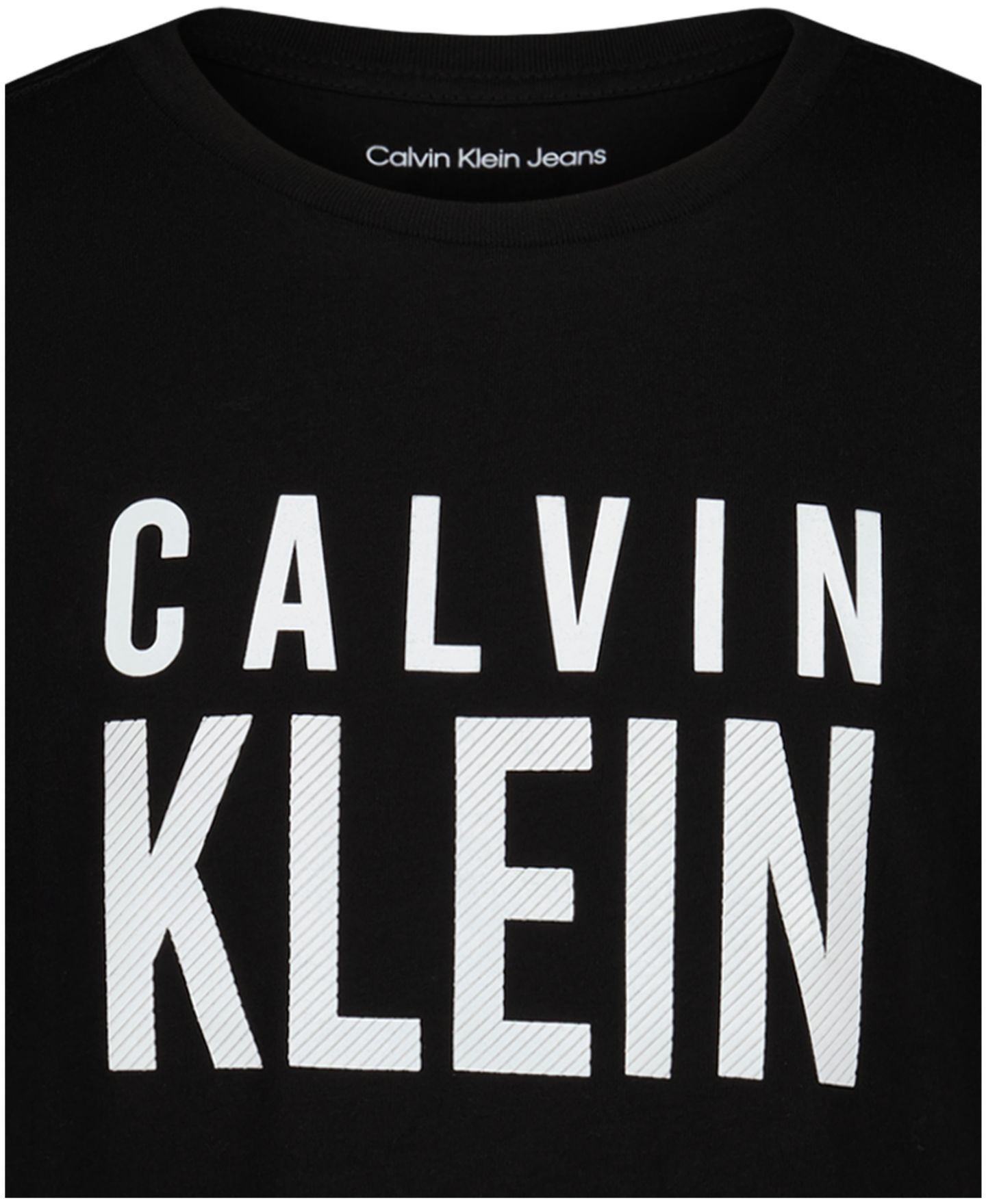 Футболка Calvin Klein CK Structure Short-Sleeve Crewneck для мальчиков, цвет: Чёрный — фото 4