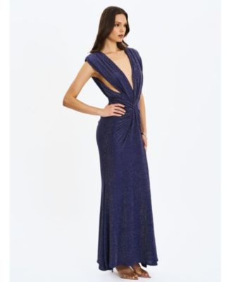 Women's Terri Sparkle Plunging Backless Maxi Dress