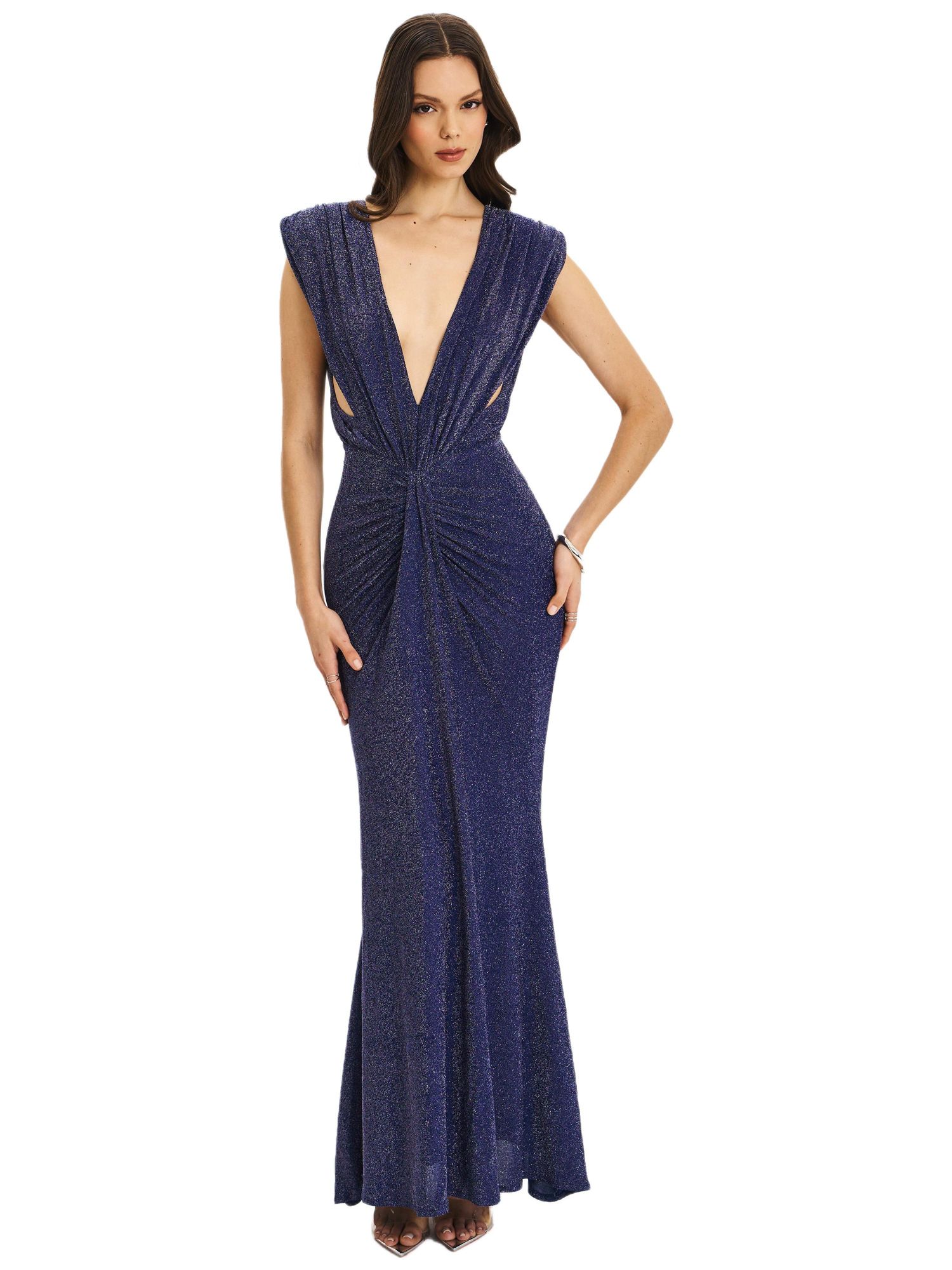 Women's Terri Sparkle Plunging Backless Maxi Dress