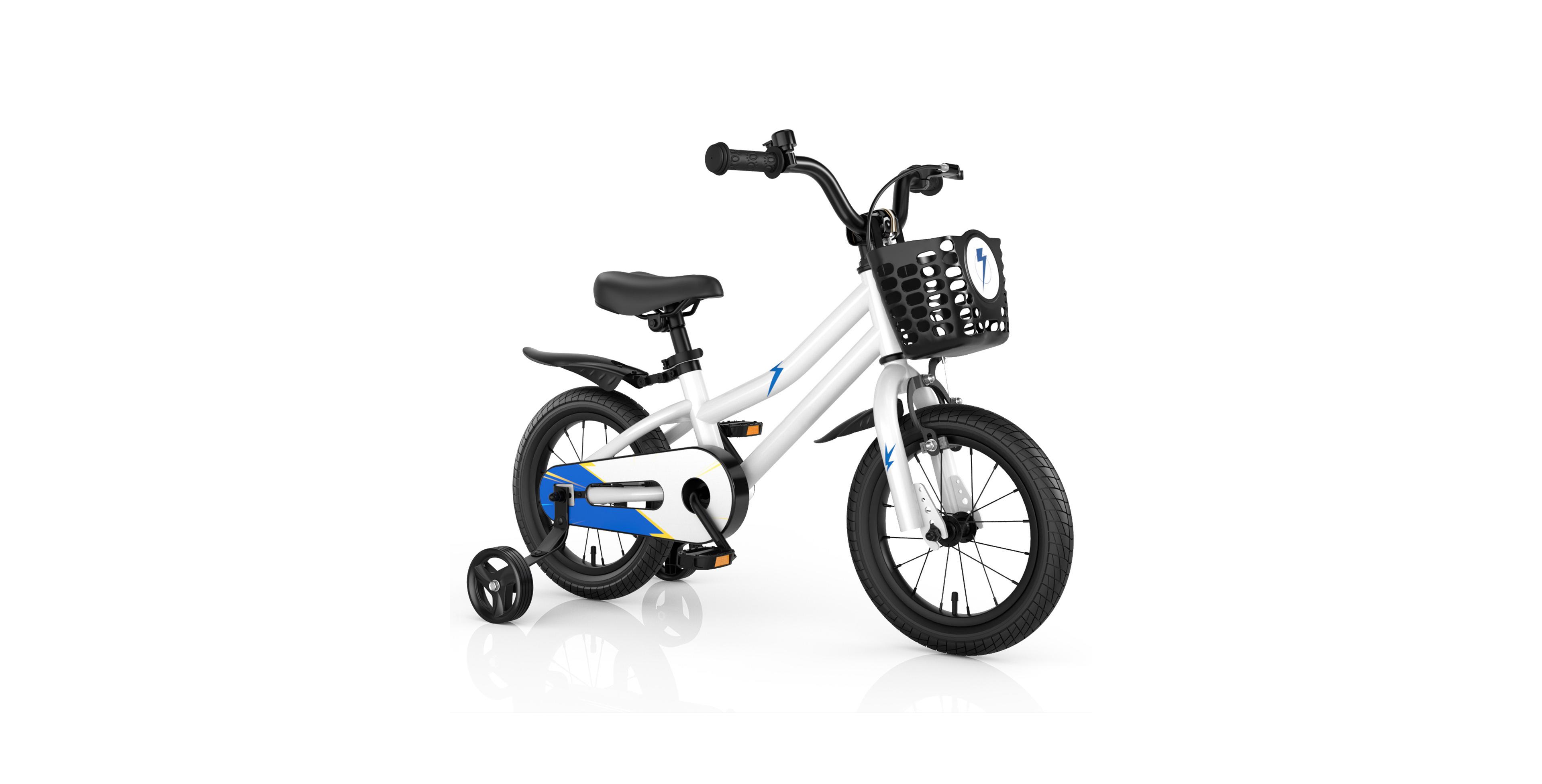 Mecale Kids Bike 14.5" Adjustable with Training Wheels, Ages 3-10