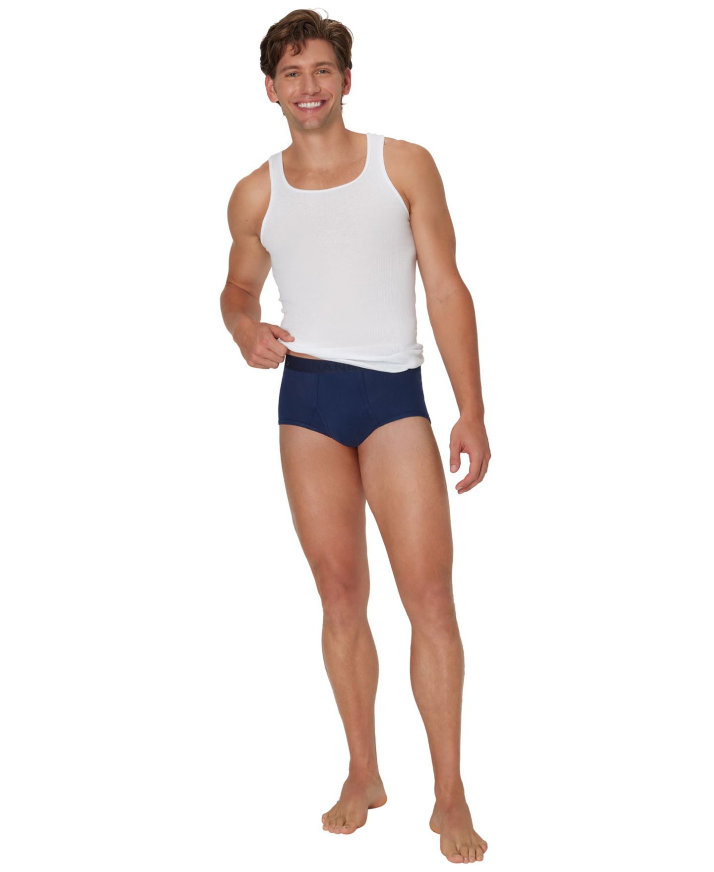 Трусы-брифы Dyed для мужчин, хлопок, 6 шт. — Hanes, цвет: Синий — фото 2