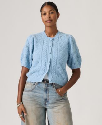 Women's Pauline Pointelle Short-Sleeve Cardigan