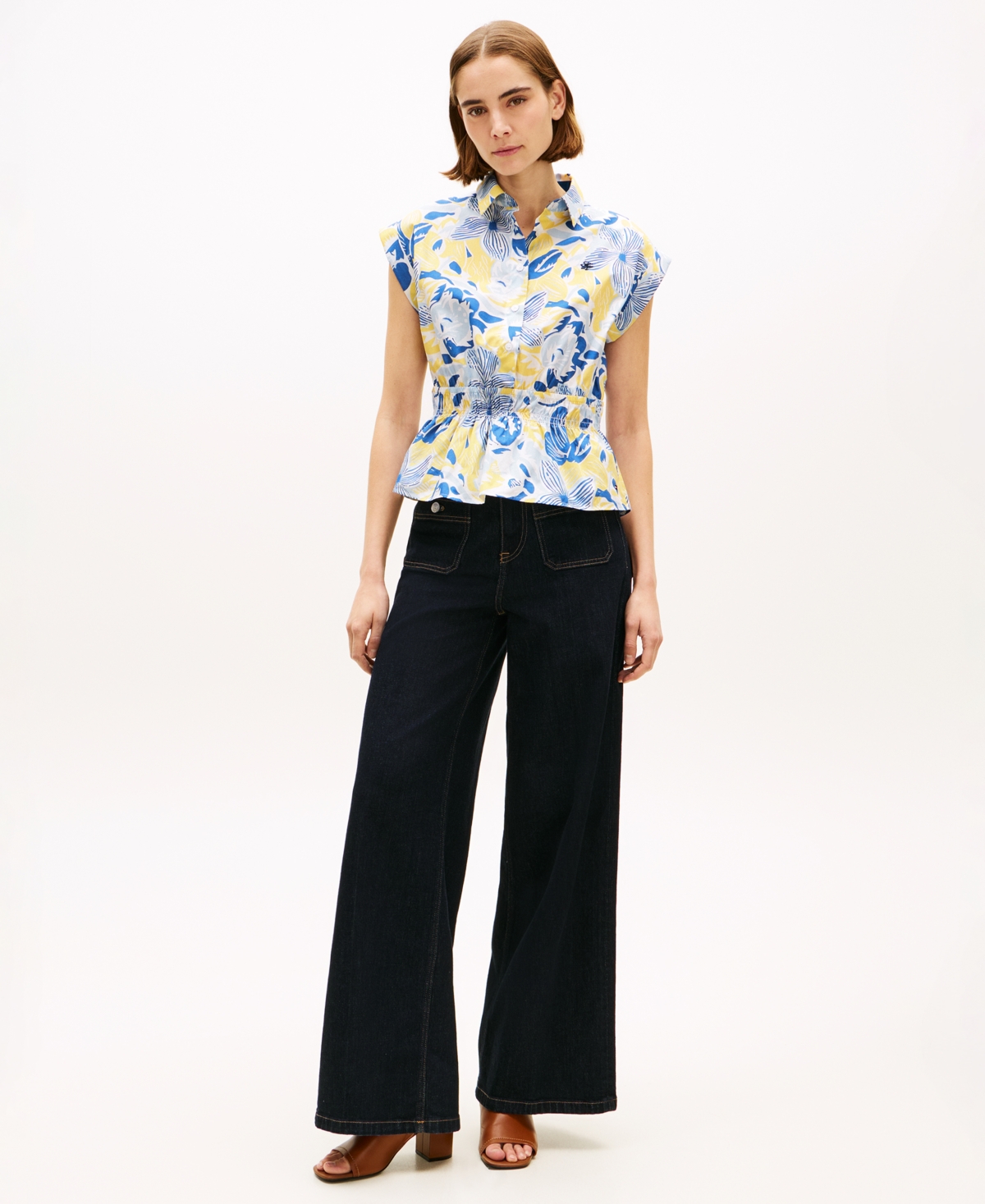 Tommy Hilfiger Women's Smocked Waist Shirt