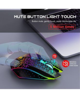 Dual Mode Wireless Gaming Mouse 2.4G and Bluetooth 5.2 RGB Silent 3 Speed DPI