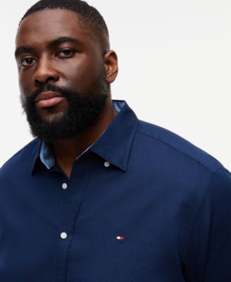 Men's Big & Tall Linen-Blend Short-Sleeve Shirt