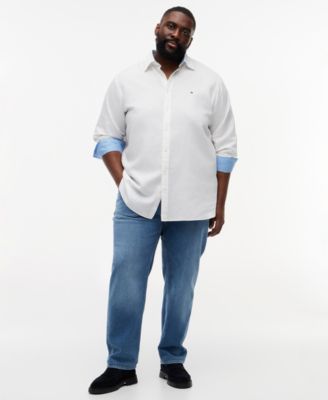 Men's Big & Tall 100% Linen Button-Down Shirt