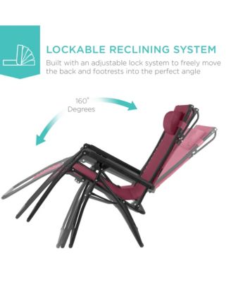 30" Extra Wide Folding Zero Gravity Patio Lounge Chair w/Adjustable Canopy Shade