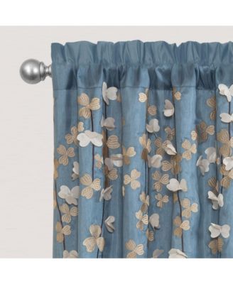 Lush Decor Flower Drops Light-Filtering Window Curtain Panel, 42" x 84"