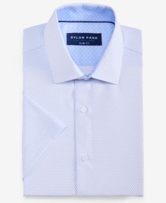 Men's Slim-Fit Performance Four-Way Stretch Short-Sleeve Dress Shirt