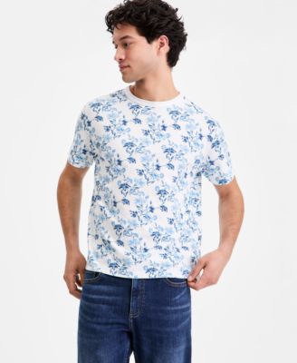 Men's Cotton Coastal Daisy Printed T-Shirt