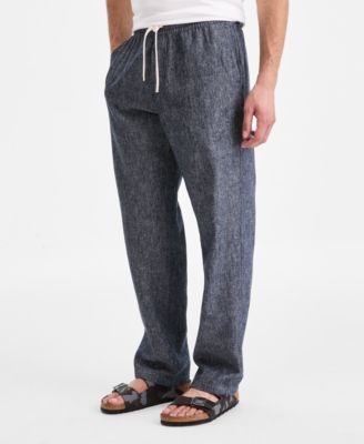 Men's Linen Blend Straight Leg Pants
