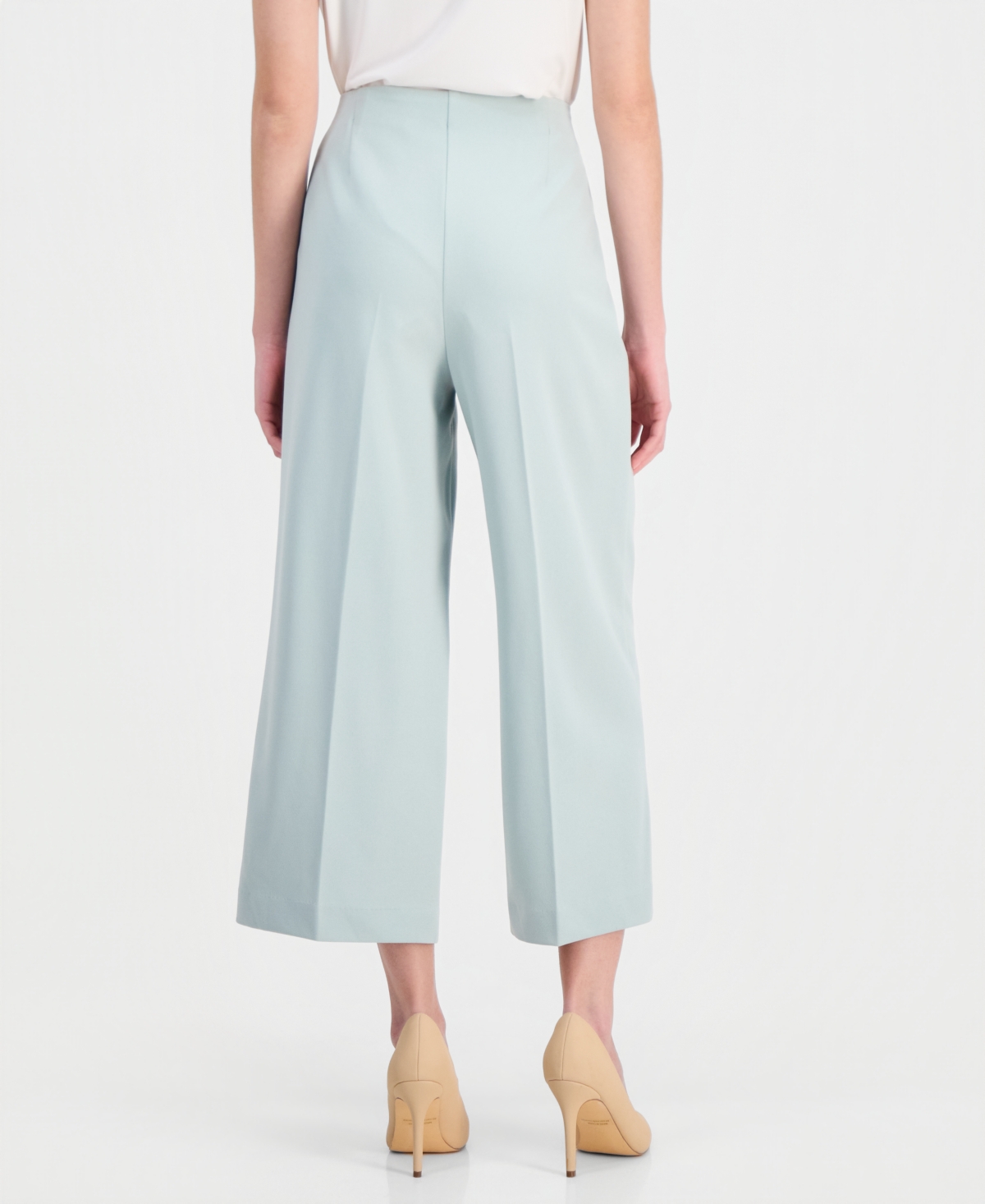 Anne Klein Essentials Petite Seamed Cropped Pull-On Pants