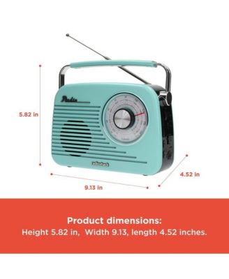 Portable Retro AM/FM/SW Vintage and Classic Radio, Bluetooth, Rechargeable, Orange – 4001802