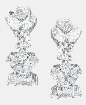 Extra Small Cubic Zirconia Huggie Hoop Earrings, 0.36"