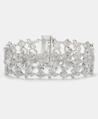 Cubic Zirconia Cluster Flex Bracelet