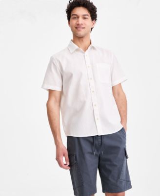 Men's Devin Linen Blend Woven Short-Sleeve Shirt