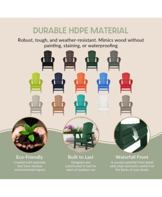 Outdoor Patio Shell-back Adirondack Dining Chair All Weather