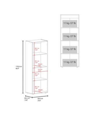 World 2-Door Tall Wardrobe Cabinet, 4 Shelves, Vertical Storage, 66.9"H – Bedroom