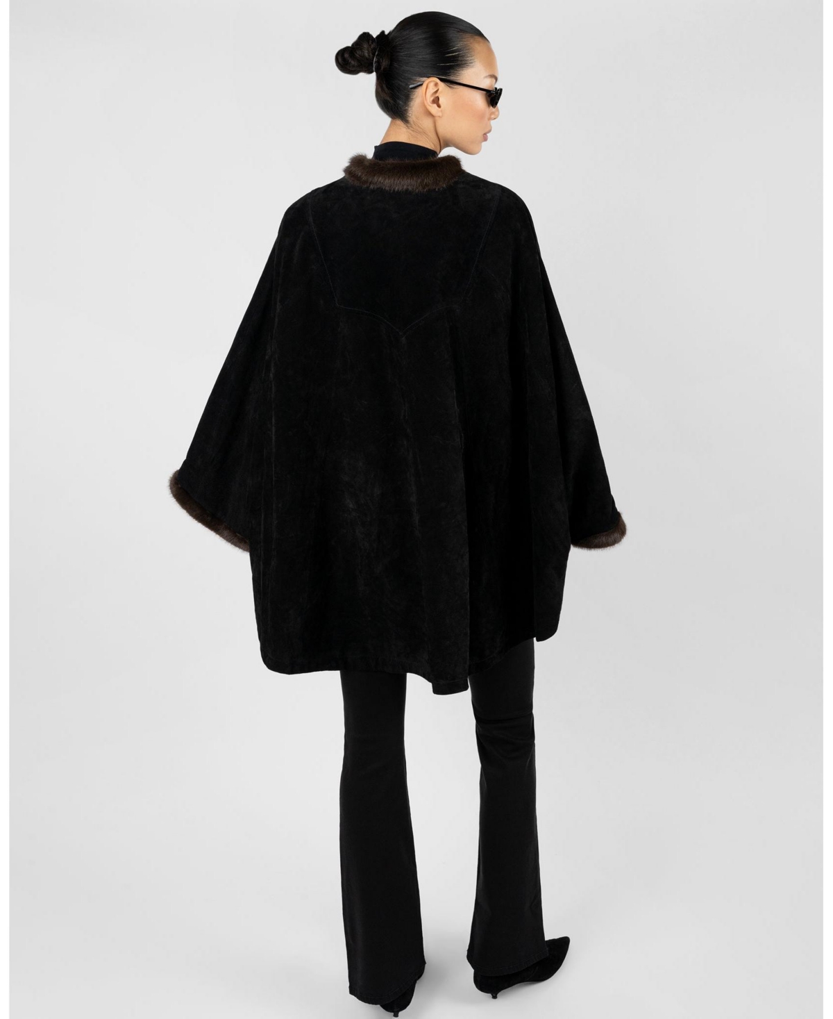 WeWoreWhat Women's Premium Suede Poncho