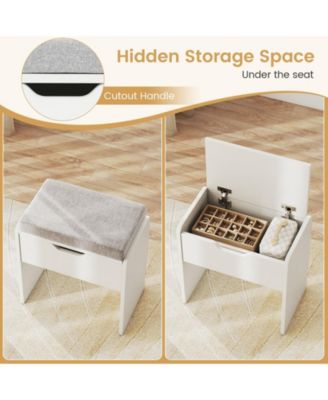 LED Lighted Vanity Desk Makeup Table with 3 Color Lighting Modes