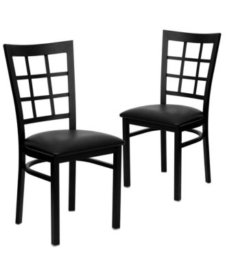 2 Pack Window Back Metal Restaurant Chair