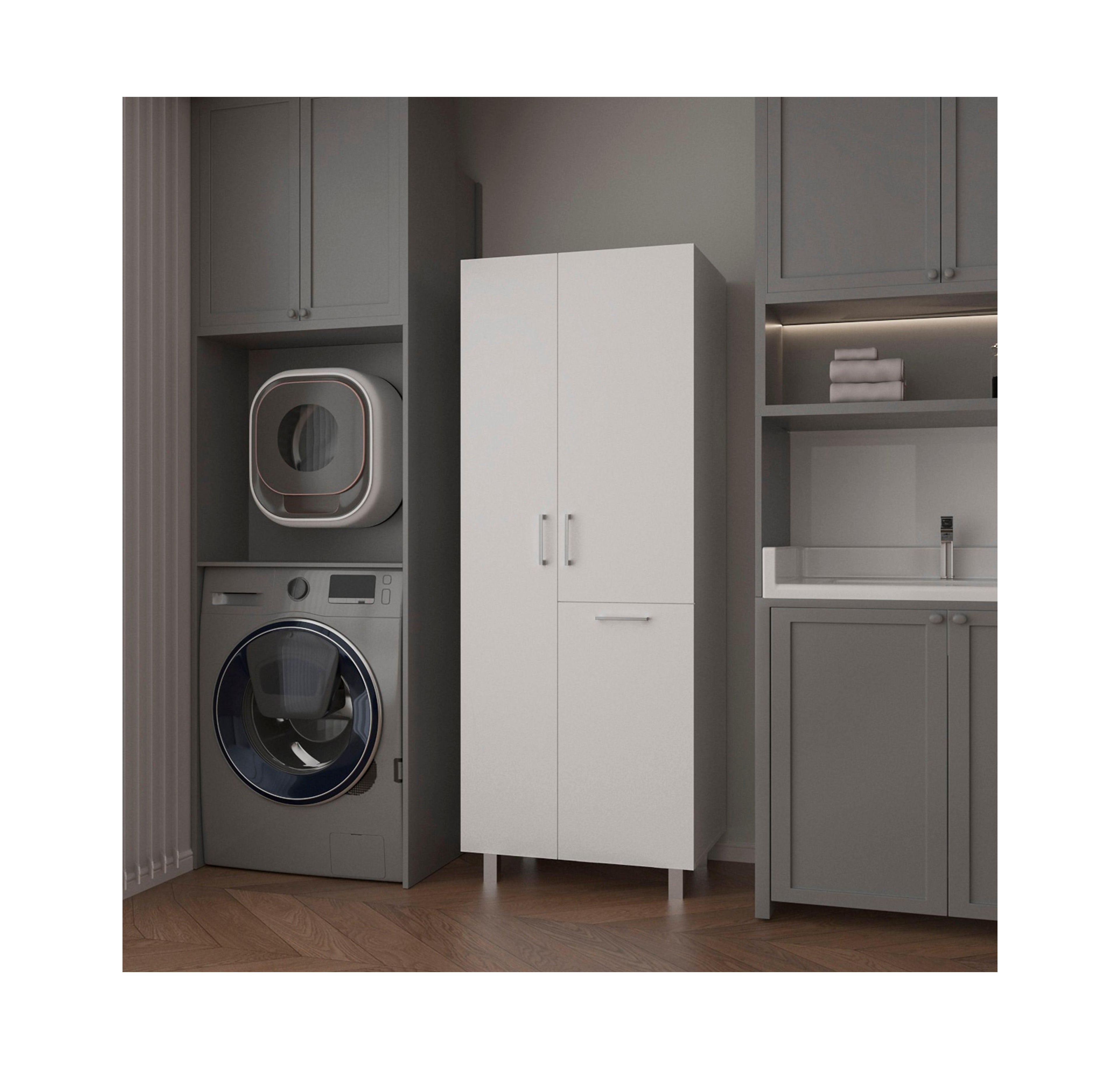 Fm Furniture The Mirage Modern Storage Cabinet with 2 Doors, 1 Drawer, and Metal Legs,Perfect for Organizing Bathrooms,Laundry Rooms, and Common Areas