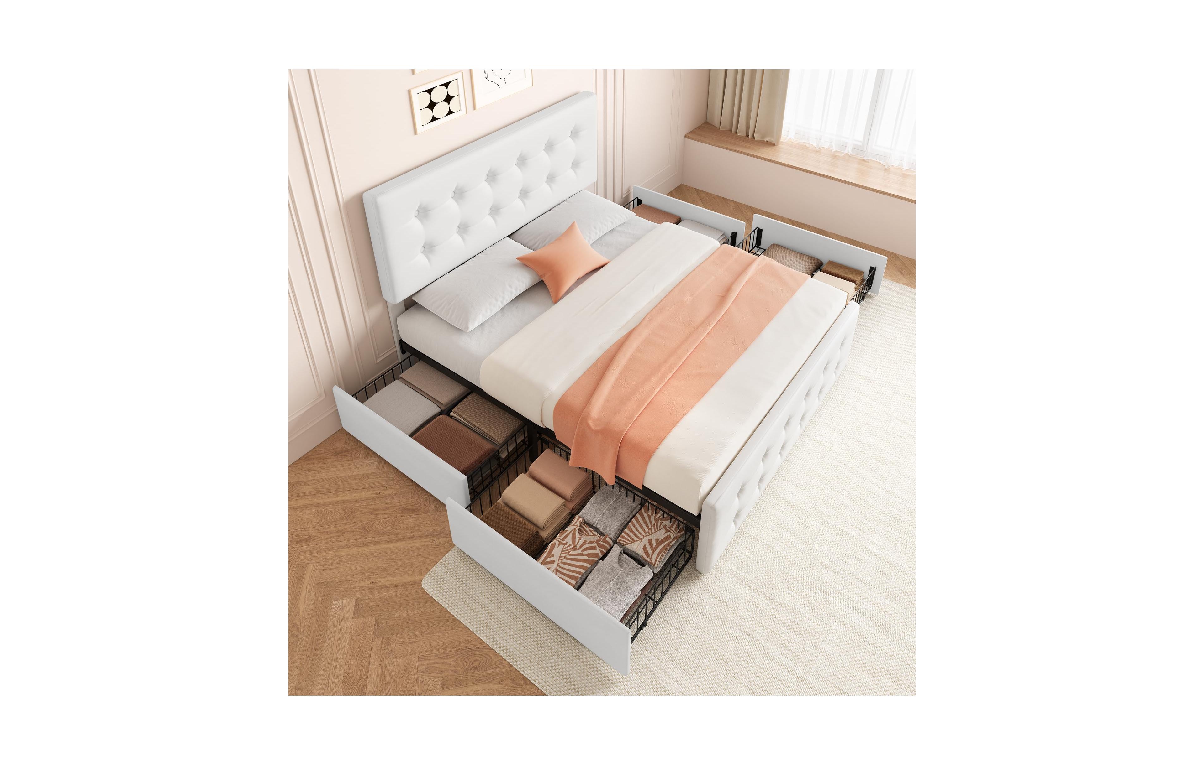gaomon Full Bed Frame with Headboard & 4 Storage Drawers