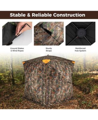 270° See-Through Pop-Up Hunting Blind for 3-4 People with Full-Open Swing Door