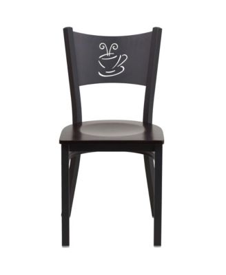 2 Pack Coffee Back Metal Restaurant Chair
