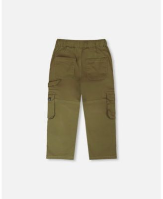 Baby Boys Stretch Twill Carpenter Pants Dark Khaki Green