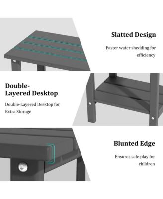 Double Layer Outdoor Side Tables  HDPE  Allweather  Adirondack Table