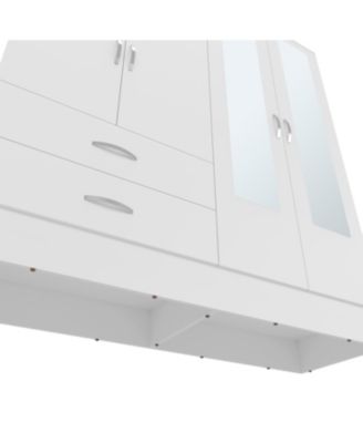 Hilda Wardrobe Multistorage with Two Mirrors, White