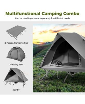 2-Person Foldable Camping Cot Tent Combo, Off-Ground Sleeping Shelter for Adults